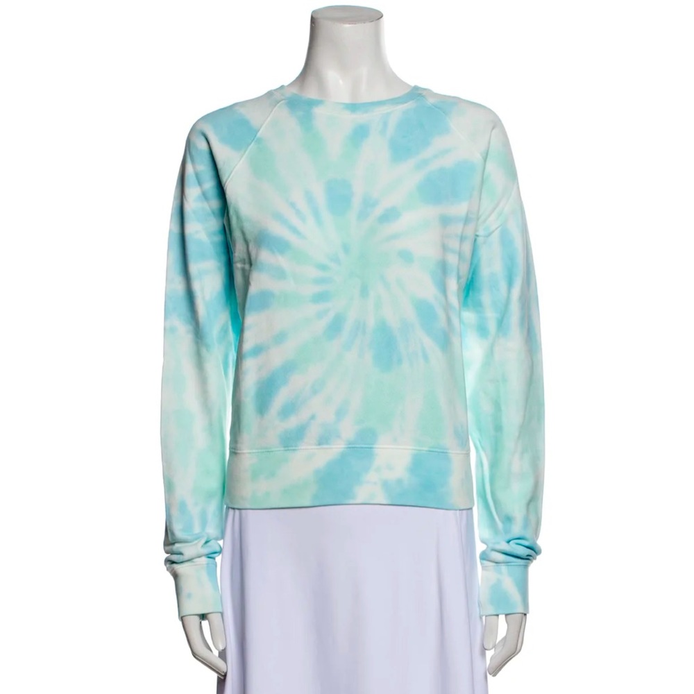 WSLY Tie-Dye Crewneck Sweatshirt – Soft Blue/Green – Size S